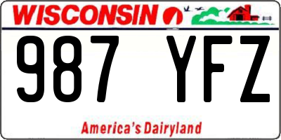 WI license plate 987YFZ