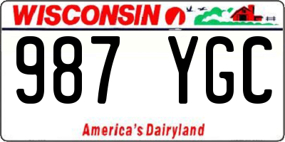 WI license plate 987YGC