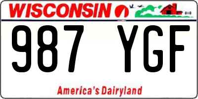 WI license plate 987YGF