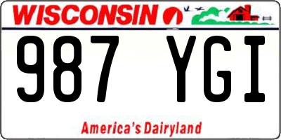 WI license plate 987YGI