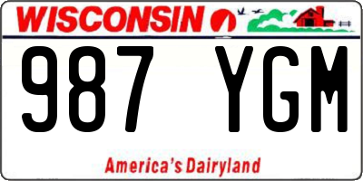 WI license plate 987YGM