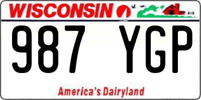 WI license plate 987YGP