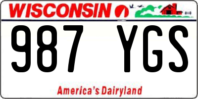 WI license plate 987YGS