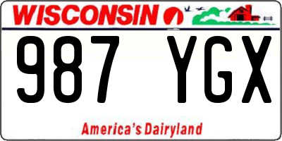 WI license plate 987YGX