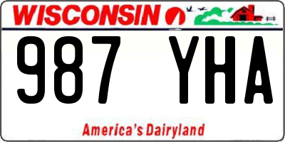WI license plate 987YHA