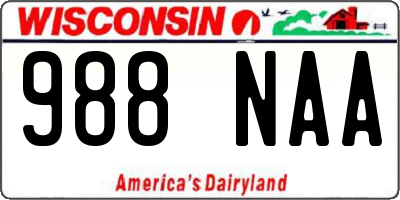 WI license plate 988NAA