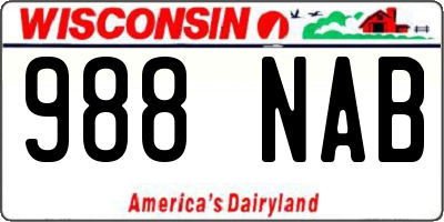 WI license plate 988NAB