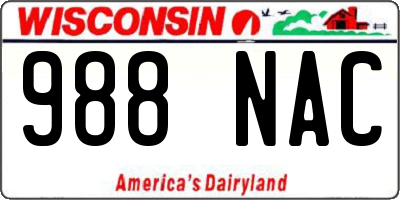 WI license plate 988NAC