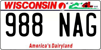 WI license plate 988NAG