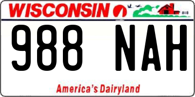 WI license plate 988NAH