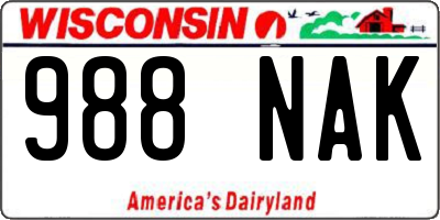 WI license plate 988NAK
