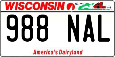 WI license plate 988NAL