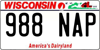 WI license plate 988NAP