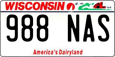 WI license plate 988NAS