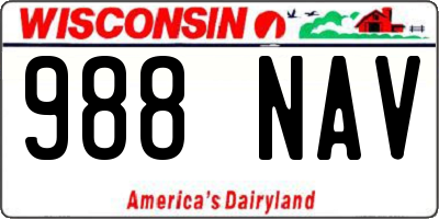 WI license plate 988NAV