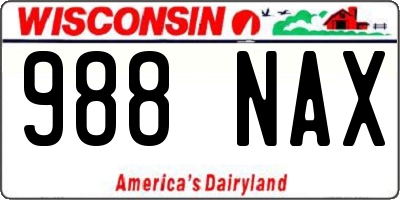 WI license plate 988NAX