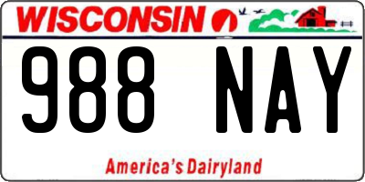 WI license plate 988NAY