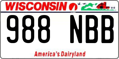 WI license plate 988NBB