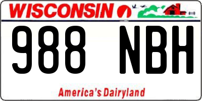 WI license plate 988NBH