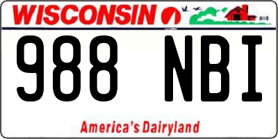 WI license plate 988NBI