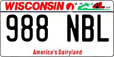 WI license plate 988NBL