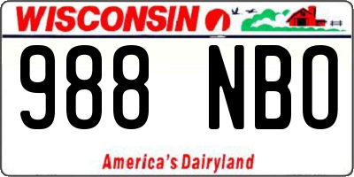 WI license plate 988NBO