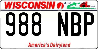 WI license plate 988NBP