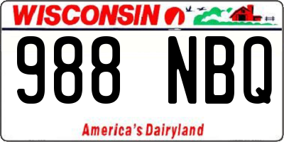 WI license plate 988NBQ