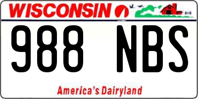 WI license plate 988NBS