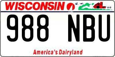 WI license plate 988NBU