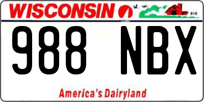 WI license plate 988NBX
