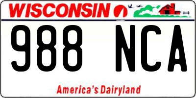 WI license plate 988NCA