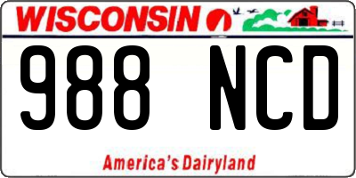 WI license plate 988NCD