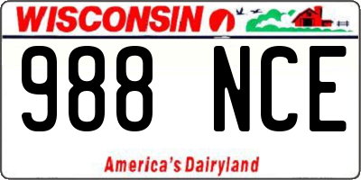 WI license plate 988NCE
