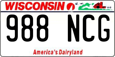 WI license plate 988NCG