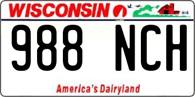 WI license plate 988NCH