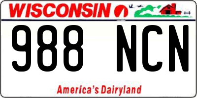 WI license plate 988NCN