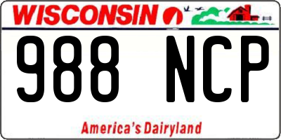 WI license plate 988NCP