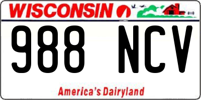WI license plate 988NCV