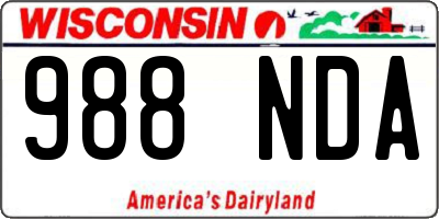 WI license plate 988NDA