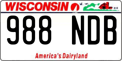 WI license plate 988NDB