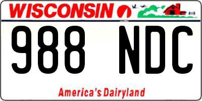 WI license plate 988NDC
