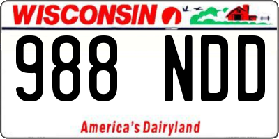 WI license plate 988NDD