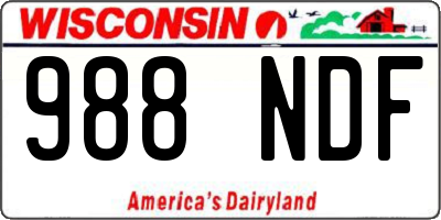 WI license plate 988NDF