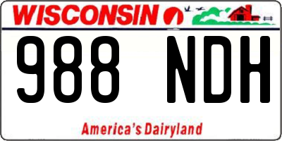 WI license plate 988NDH