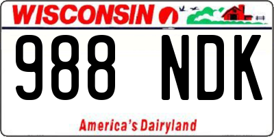 WI license plate 988NDK