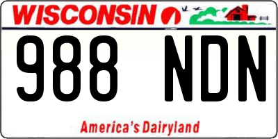 WI license plate 988NDN