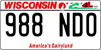 WI license plate 988NDO