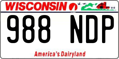 WI license plate 988NDP