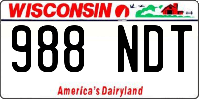 WI license plate 988NDT